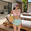 2025 Nuevo Resort Coreano de Aguas Termales Traje de Baño de Playa Cuadros Pequeños Frescos Bikini Sexy Triángulo Dividido Traje de Baño