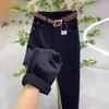 Pantalones Harlan para Mujer Primavera Nueva Talla Grande Forma de Pera Adelgazante Cintura Alta Cortos Tipo Nabo