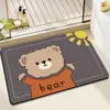 Tapete de chão de banheiro de desenho animado, tapete absorvente para a entrada, tapete de pé antiderrapante de secagem rápida de lama de diatomáceas, tapete de vaso sanitário, tapete de porta