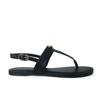 Sandalias Chanclas Negras de Red de Internet para Mujer Verano 2025 Nuevo Estilo Estilo Chanel Zapatos Planos con Pinza para el Dedo Zapatos Romanos para Uso Exterior