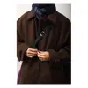 Chaqueta de Lana Estilo Japonés para Hombre Otoño e Invierno Holgada Casual de Negocios Solapa Abrigo de Pareja
