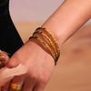 Xinyixin Joyería Europea y Americana Acero Inoxidable Pulsera de Hebilla Geométrica en Relieve Ins Diseño Nicho Simple Pulsera Versátil