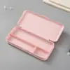 Caixa de Papelaria Grande Capacidade Fosca Estojo de Armazenamento Estudantil Estojo de Lápis Atacado Estojo de Lápis Multiuso Criativo Estojo de Lápis de Plástico