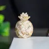 Adornos de Piña Dorada de Resina Rellena de Cristal Natural Mascota Fresca y Linda Decoraciones de Escritorio de Escritorio