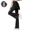 Pantalones de falda acampanada con volantes Notting, dos piezas falsas, cintura alta, adelgazantes, levanta glúteos, cubre cadera, micro campana, fitness, deportes, pantalones de yoga para mujer