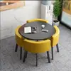Mesa de Comedor Simple que Ahorra Espacio para Uso Doméstico, Adecuada para Apartamentos Pequeños, Mesa de Comedor para Negociaciones en Tiendas, Juego de Mesa y Sillas, Mesa Redonda para Recepción