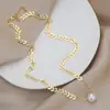 Otoño e Invierno nuevo cadena de clavícula elegante electrochapada en oro real diseño de nicho femenino sentido de diseño collar de espiga de trigo estilo ins collar de perlas
