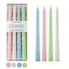 4 peças Velas Coloridas Longas com Rosca Europeia Degradê Decoração de Festival de Natal Velas Torcidas Suporte de Vela Espiral Cera