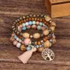 Pulseiras Bohemianas de Múltiplas Camadas Mais Vendidas no Exterior, Joias de Viagem Personalizadas com Contas de Turquesa, Pulseiras Europeias e Americanas, Acessórios de Mão para Comércio Exterior