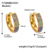 Brincos Esféricos em U de Três Fileiras de Diamante de Zircônia Cúbica de Alta Qualidade Xinyixin Banhados a Ouro 18K Real Acessível Luxo Versátil Brincos de Aço Inoxidável