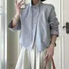 Nueva Chaqueta de Trabajo Casual Suelta de Cuello Alto Corta para Mujer Petite 2026 con un Toque de Alta Gama y Elegancia