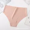Ropa Interior Seamless Transfronteriza de Amazon Comercio Exterior Europeo y Americano Transpirable Sexy de Color Sólido Amigable con la Piel de Seda Hielo de Talle Alto Talla Grande para Mujer