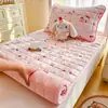 Ropa de cama de algodón con estampado de leche AB de doble cara, juego de cuatro piezas para madre y bebé, grueso para otoño e invierno, funda nórdica de doble cara, sábana, cama individual