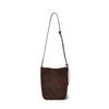Bolso Cubo Tejido de Ante de Primera Capa para Mujer, Personalizado de Alta Calidad para Otoño, Gran Capacidad, Cuero Genuino, para Hombro, Bolso de Mano, Cruzado y Uso Diario