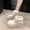 Botas de neve femininas com plataforma, nova coleção outono/inverno 2026, sapatos casuais de algodão modernos e versáteis, com sola grossa, botas curtas versáteis