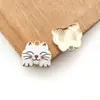 1 Pingente de Gato Esmaltado em Liga 18x16mm Acessório de Joia DIY em Liga Estilo Coreano Pingente Fofo Feito à Mão