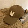 Estilo coreano ins Letra N Casual Feminino Internet Celebridade Primavera Moda All-match Pequeno Fresco Casal Sunshade Duck Tongue Boné de beisebol Trendy