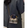 Mini Bolso de Mano a Cuadros Estilizado para Mujer 2024 Nuevo Diseño de Nicho Bolso Cruzado Bolso de Mano Versátil Estilo Coreano