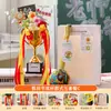 Presente de formatura do jardim de infância para professoras: troféu masculino, buquê de tricô, girassol feito à mão como um presente de agradecimento aos professores