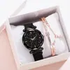 2019 Nuevo estilo reloj magnético para mujer estilo coreano simple moda Cielo Estrellado reloj de cuarzo tremolo reloj de mujer
