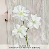 Ramo falso de simulación de color blanco terminado con flores de seda artificial para boda, fila de flores de plástico, arreglo de boda de alta calidad