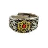 Nuevo Anillo de Pareja de Seis Caracteres Verdaderos Transfronterizo Agresivo para Hombre Anillo de Piedra Incrustada de Personalidad de Moda Anillo Retro Ajuste de Apertura
