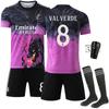 Uniforme de Treino de Futebol 2526 Real Madrid Edição Especial Padrão Dragão Uniforme de Futebol Preto Roxo Não. Camisa 9 Mbappe 5 Bellingar