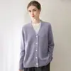 Capa Cárdigan de Hilo Floral Suelto para Mujer Kangbaolai Otoño/Invierno Nuevo Estilo 75% Cachemir 25% Seda de Morera