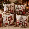 Fundas de almohada divertidas y caprichosas con temática navideña y lindos estampados de animales, adecuadas para uso doméstico, casas de huéspedes y decoración de sofás.