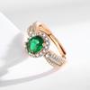 Estilo de Vida Lujo Ligero Sentido de Alta Gama Diamante de Color Incrustado Huevo de Paloma Industria Pesada Incrustado Gema Natural Imitación Anillo para Mujer Anillo