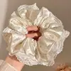 Scrunchie de rede retrô de alta qualidade, elástico de cabelo versátil oversized estilo coreano, acessório de cabelo de alta elasticidade para outono e inverno