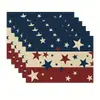 Amazon Transfronterizo Día de la Independencia de EE. UU. 250 Aniversario Mantel Individual Nueva Bandera Decoración de Mesa Esterilla Aislante Térmico Posavasos