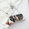 Bolsa Xadrez Colorida Contrastante Feminina Moda Distinta Ombro Axila 2023 Nova Tendência Design de Nicho Fecho Pequena Bolsa de Ombro