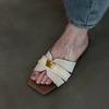 Sandalias Cuadradas de Verano para Mujer, Diseño de Nicho Estilo Francés, Sandalias de Deslizamiento con Tacón Medio Grueso
