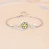 Pulseira de Prata Esterlina S925 Clássica Nariz de Porco Joia Versátil Fecho Lagosta Ajustável Joias Coloridas de Moissanita Atacado Transfronteiriço