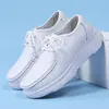 Zapatos de Enfermera en Stock, Piel Genuina, Suela Suave para Mujer, Transpirables, Cómodos Zapatos de Trabajo Negros, Comercio Exterior, Venta al por Mayor Transfronteriza, Dropshipping