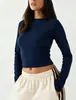 2026 Roupa de Baixo Europeia Estilo Curta Manga Longa para Mulheres Elástica Slim Fit Gola Redonda
