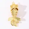 Colgante de Koi Minimalista Colorido Transfronterizo Chapado en Cobre Accesorios para Joyería DIY Tendencia Europea y Americana Colgante de Esmalte de Pez Marino