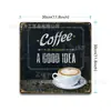 Placa de Hierro Decorativa de Café con Cruz 20 30cm Cuadrada Hoja de Hierro Estañado Pintura Tablero Visual Publicitario de Menú