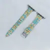 Correa tejida de cuero de color fina y estrecha para iwatch se para Apple Watch 87654321