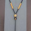 Cordón colgante fino tejido a mano para mujer, collar de cuerda ajustable, colgante de jade dorado, cuerda colgante