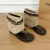 Sandalias de Tanga Estilo Romano Modernas y Únicas 2026 Primavera/Verano Nuevas Botas Cortas de Cuerda Tejida con Tacón Oculto para Mujer
