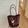 Bolsa tote de camurça transfronteiriça 2026 nova, casual, versátil, retrô chique, simples, bolsa de ombro de grande capacidade para o trabalho