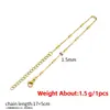 Pulsera de Acero Inoxidable 17+5cm Cadena Delgada Accesorios para Joyería DIY Chapado al Vacío en Oro No se Desvanece Simple Versátil Joyería para la Mano
