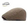 Gorra Plana Retro Clásica para Hombre de Otoño e Invierno Boina de Tweed Espiga Boina de Pico Estilo Británico para Mujer Tendencia