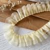 Acessórios de renda amarela feitos à mão DIY saia decorativa bainha acessórios de roupas plissado babados largura