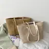 Bolsa Feminina Simples de Grande Capacidade 2025 Nova Tendência Moda Bolsa de Mão de Linho Bolsa de Ombro Bolsa Tote Influenciador da Internet