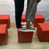 Bancos Cuadrados Blancos y Negros para Exposiciones, Bancos con Forma de Tostada, Bancos de Cuero Suave, Bancos para Cambiarse los Zapatos, Adecuados para Eventos de Bodas, Disponibles para Pedidos al por Mayor