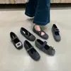 Zapatos Mary Jane planos estilo tweed, de aspecto de hada, forrados de felpa, con plataforma para aumentar la altura, de punta cuadrada para mujer, colección otoño/invierno 2025, de suela gruesa, zapatos mullidos y mocasines