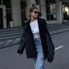 2023 Otoño e Invierno Europeo y Americano Nuevo Amazon transfronterizo Maillard usar cuero y piel integrado casual abrigo combinable para mujer
